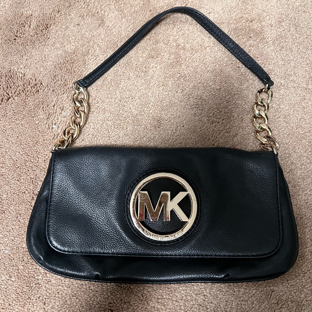 Michael Kors black and gold athentic shoulder bag